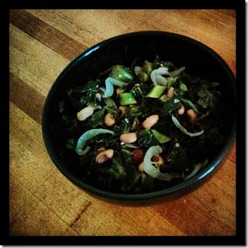 Collards with Bacon and Black-eyed Peas