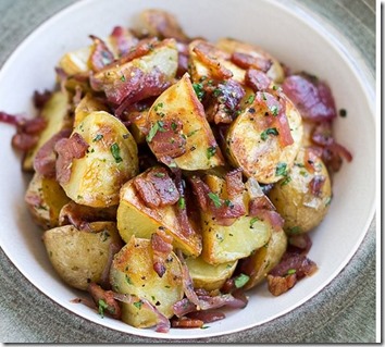 Potato Salad with Roasted Red Onions and Bacon