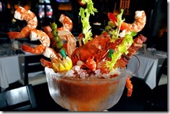 Bloody Mary Soup with Crab, Bacon and Shrimp