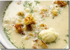 Creamy Cauliflower Soup with Dijon Croutons