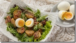 Summer Greens with Mustardy Potatoes and Six-Minute Egg